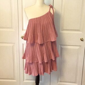 Live Life one shoulder ruffle dress